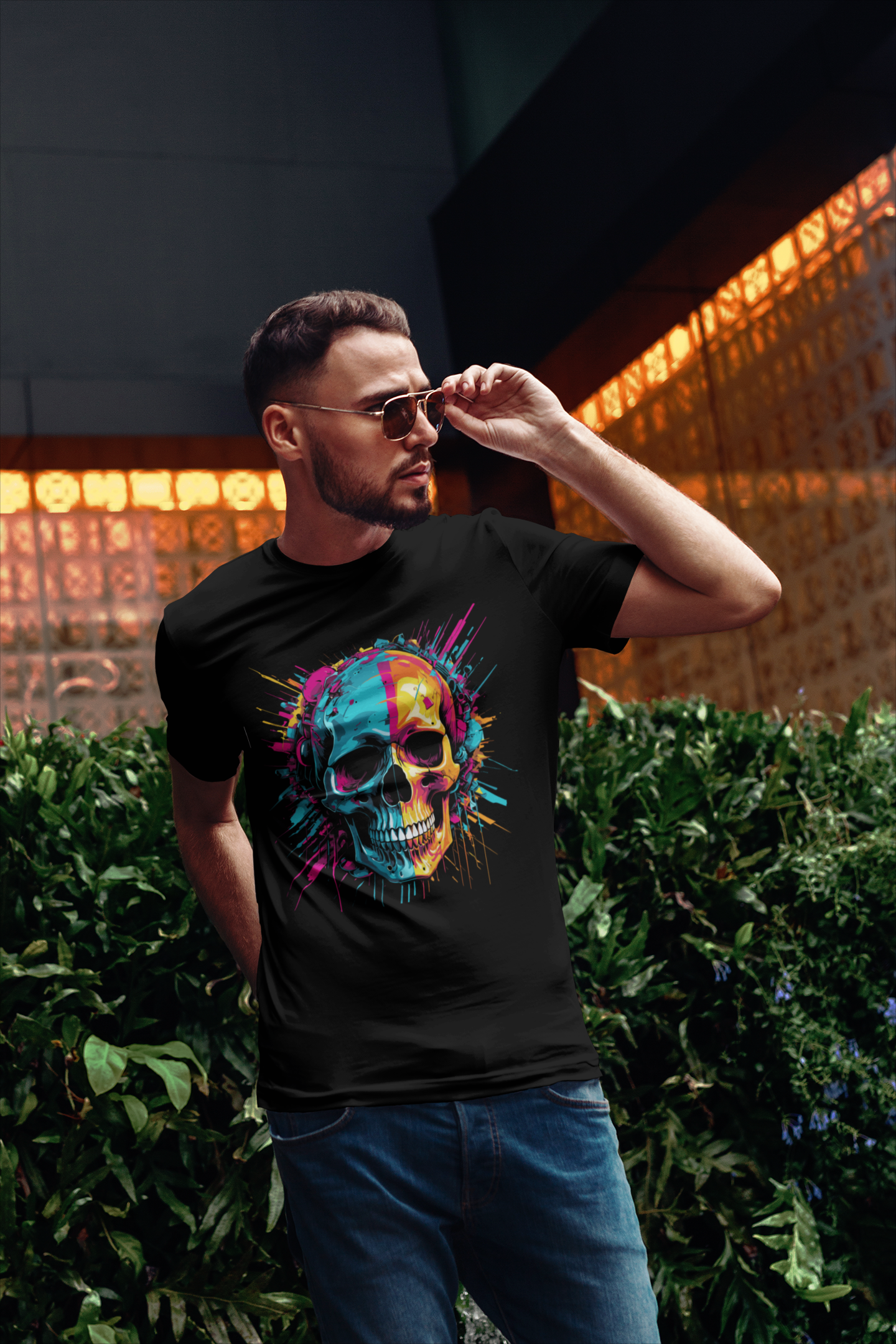 "Glitched Skull" T-shirt