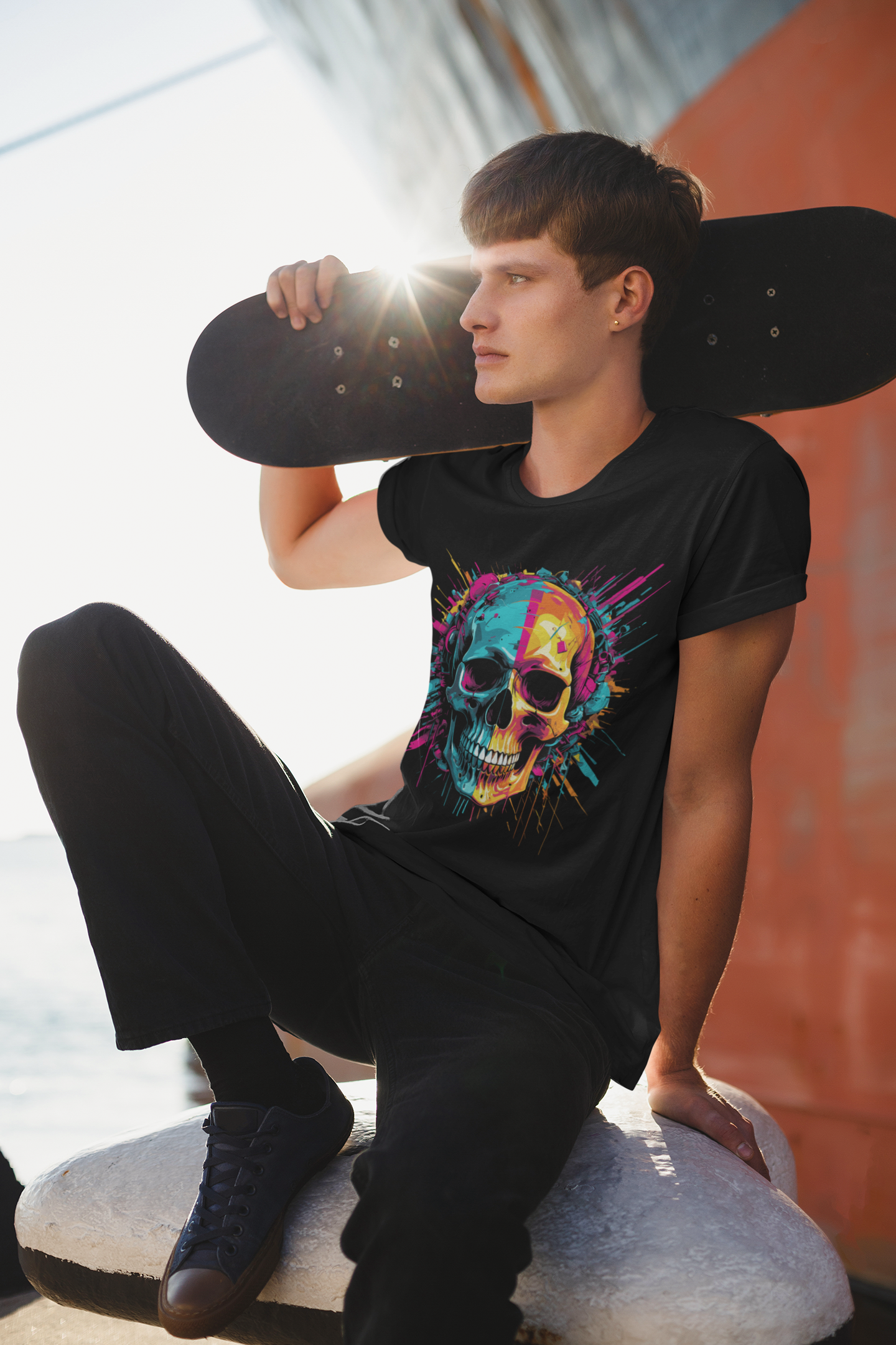 "Glitched Skull" T-shirt