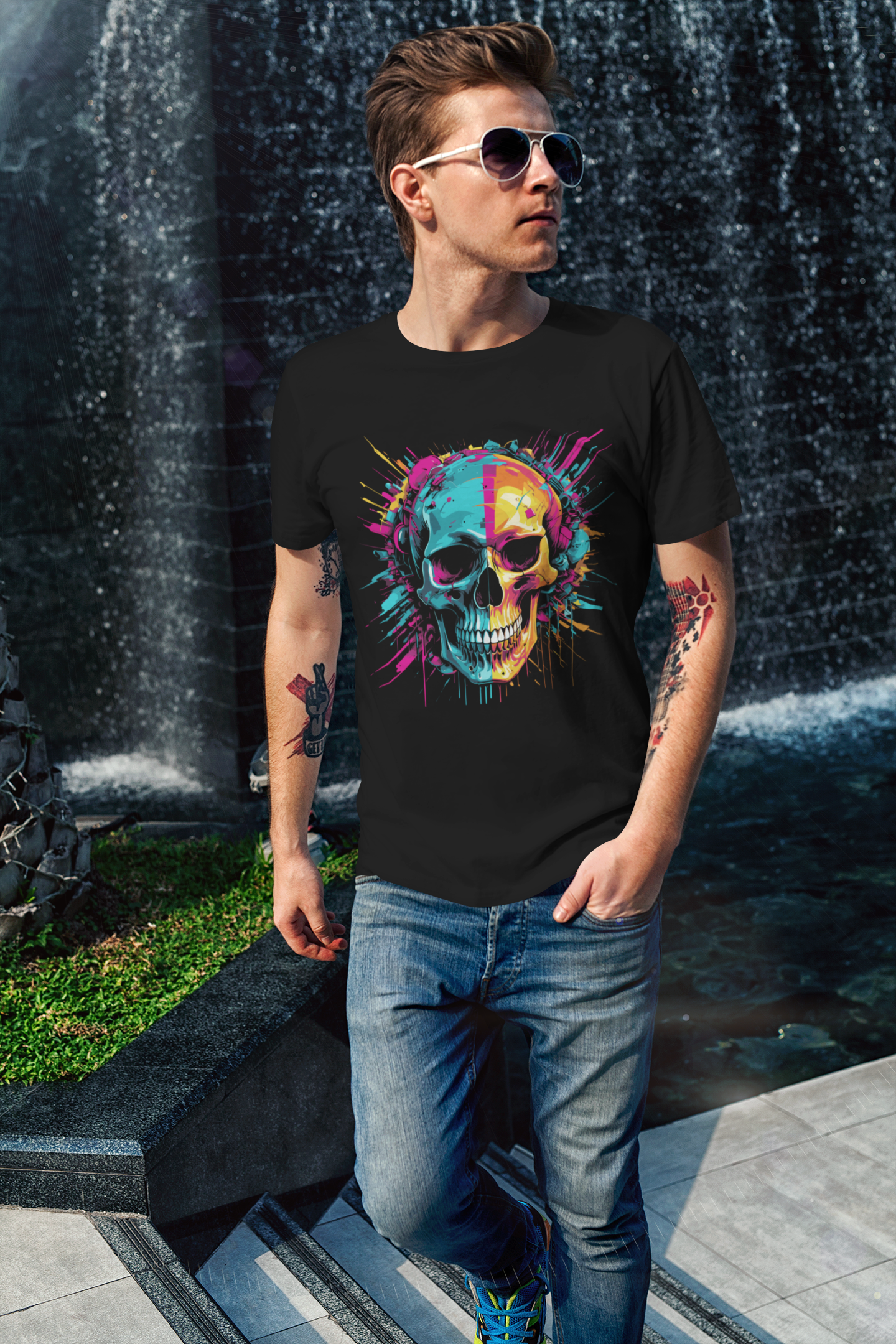 "Glitched Skull" T-shirt