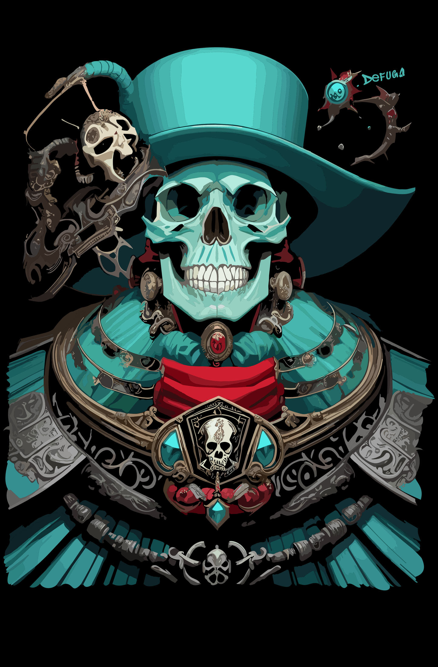 "Barock Skull Turquoise" T-shirt