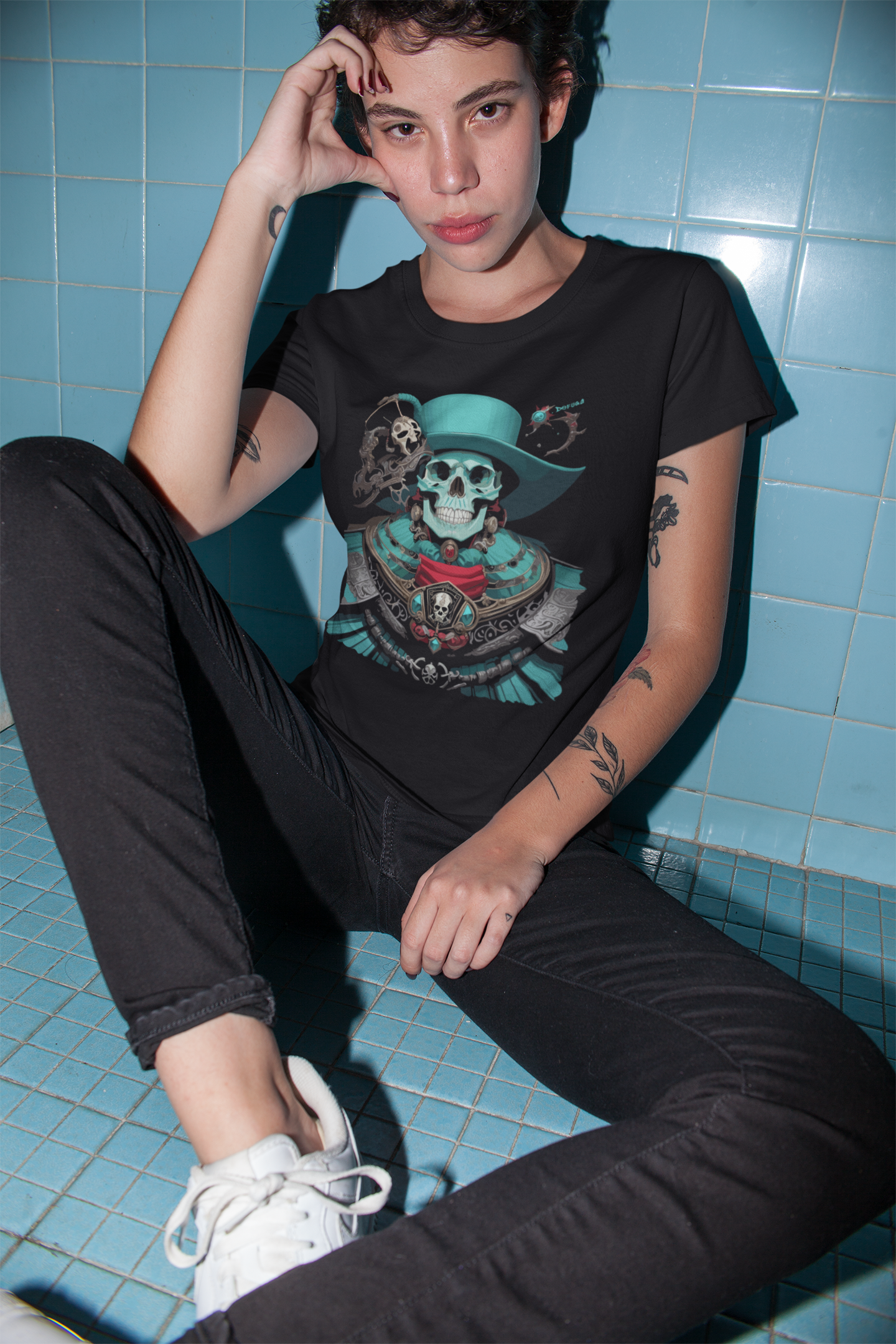 "Barock Skull Turquoise" T-shirt