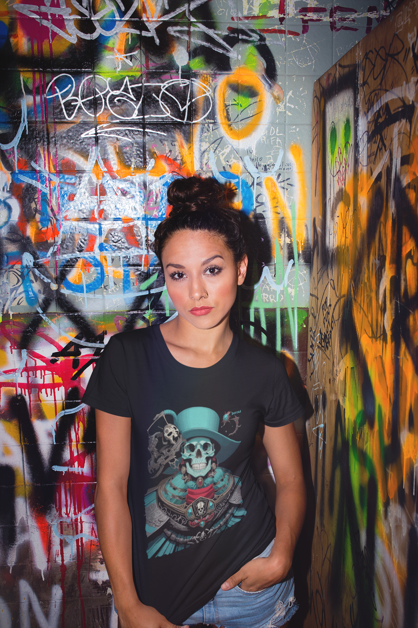 "Barock Skull Turquoise" T-shirt