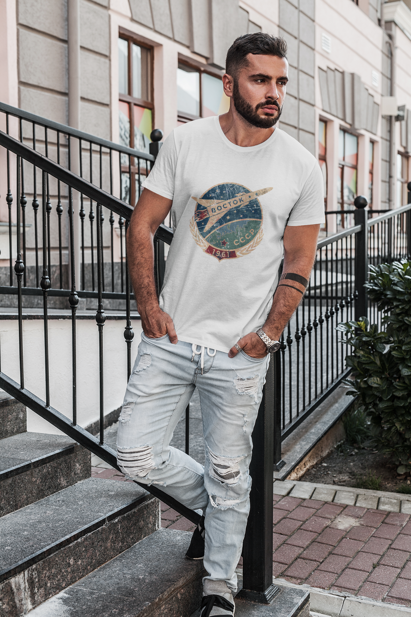Vostok Spacecraft Retro T-Shirt - Image 5